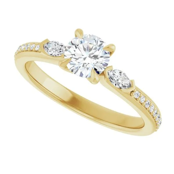 Claw-Prong Three-Stone Engagement Ring Image 5 J. Thomas Jewelers Rochester Hills, MI