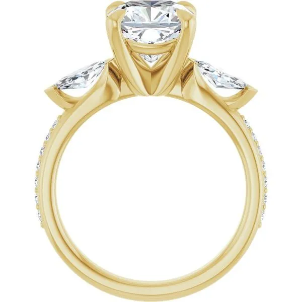 Claw-Prong Three-Stone Engagement Ring Image 2 J. Thomas Jewelers Rochester Hills, MI