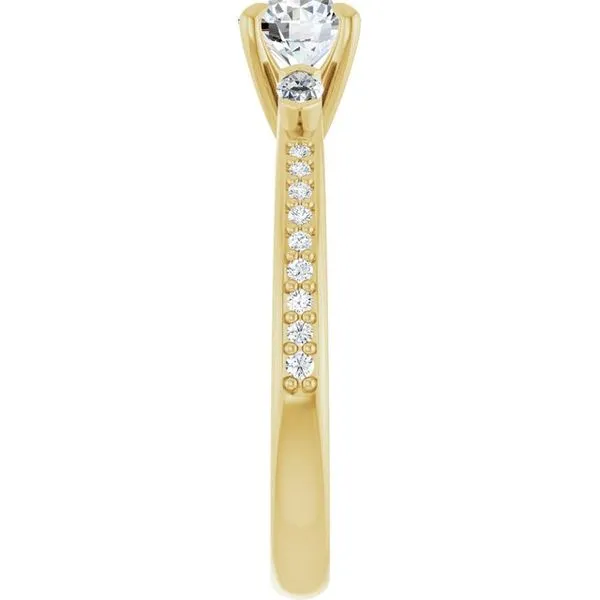 Claw-Prong Three-Stone Engagement Ring Image 4 Stuart Benjamin & Co. Jewelry Designs San Diego, CA