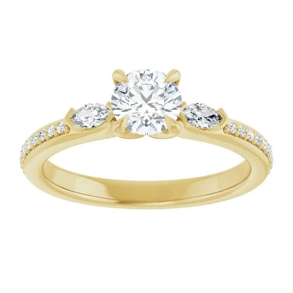 Claw-Prong Three-Stone Engagement Ring Image 3 JF Jones Jewelers Rochester, NY