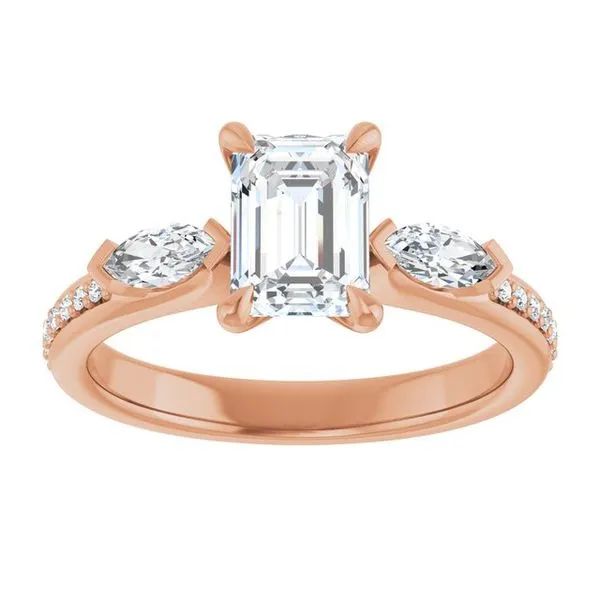 Claw-Prong Three-Stone Engagement Ring Image 3 Futer Bros Jewelers York, PA