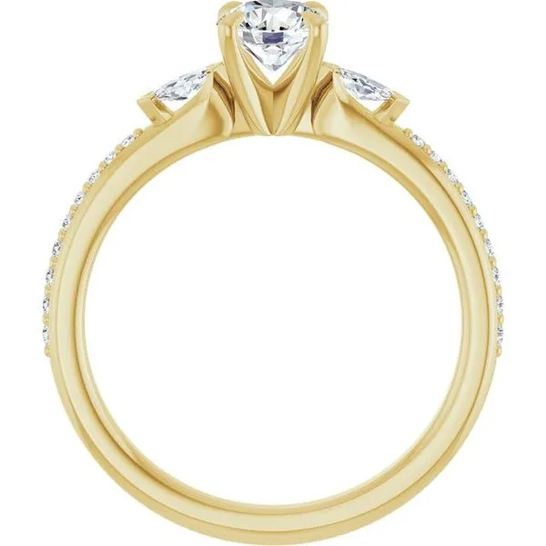 Claw-Prong Three-Stone Engagement Ring Image 2 Northwood Jewelers Northwood, OH