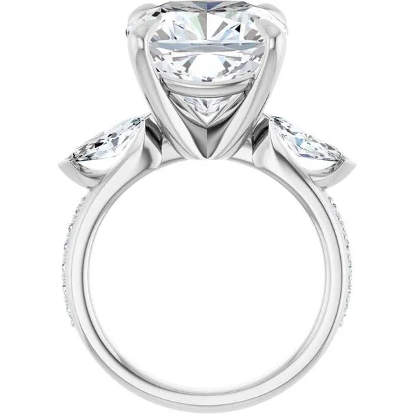 Claw-Prong Three-Stone Engagement Ring Image 2 J. West Jewelers Round Rock, TX