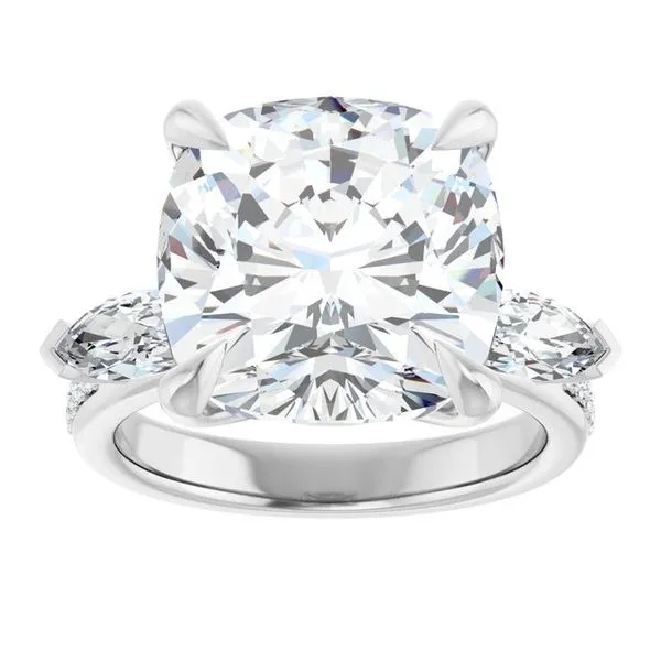 Claw-Prong Three-Stone Engagement Ring Image 3 Northwood Jewelers Northwood, OH