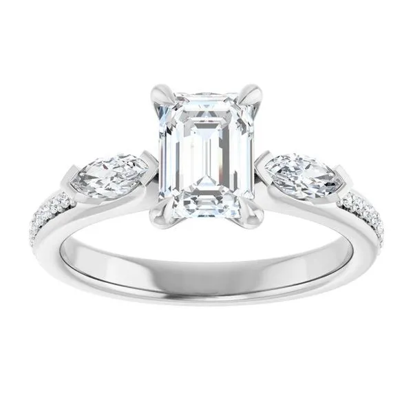 Claw-Prong Three-Stone Engagement Ring Image 3 Don's Jewelry & Design Washington, IA