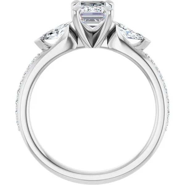 Claw-Prong Three-Stone Engagement Ring Image 2 Jimmy Smith Jewelers Decatur, AL