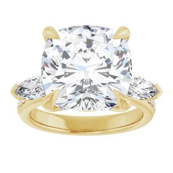 Claw-Prong Three-Stone Engagement Ring Image 3 J. West Jewelers Round Rock, TX