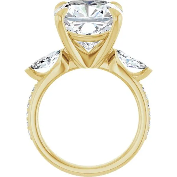 Claw-Prong Three-Stone Engagement Ring Image 2 Raleigh Diamond Fine Jewelry Raleigh, NC