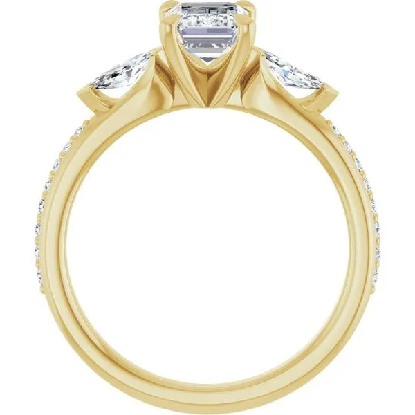 Claw-Prong Three-Stone Engagement Ring Image 2 Shipley's Fine Jewelry Hampstead, MD
