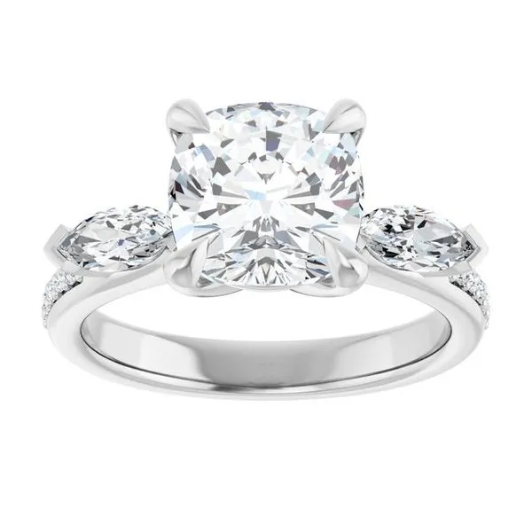 Claw-Prong Three-Stone Engagement Ring Image 3 J. West Jewelers Round Rock, TX