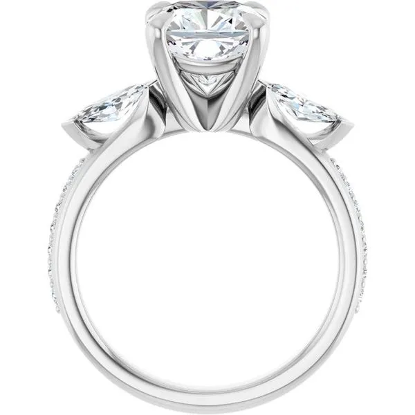Claw-Prong Three-Stone Engagement Ring Image 2 Northwood Jewelers Northwood, OH
