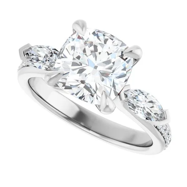 Claw-Prong Three-Stone Engagement Ring Image 5 Northwood Jewelers Northwood, OH