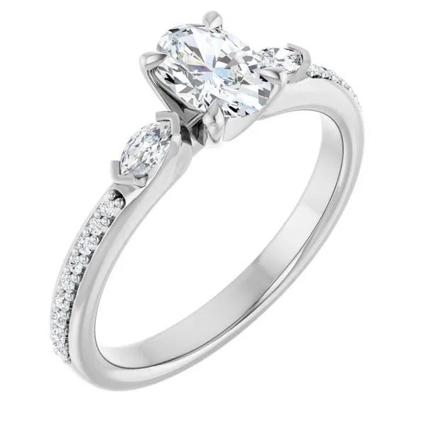 Claw-Prong Three-Stone Engagement Ring Futer Bros Jewelers York, PA