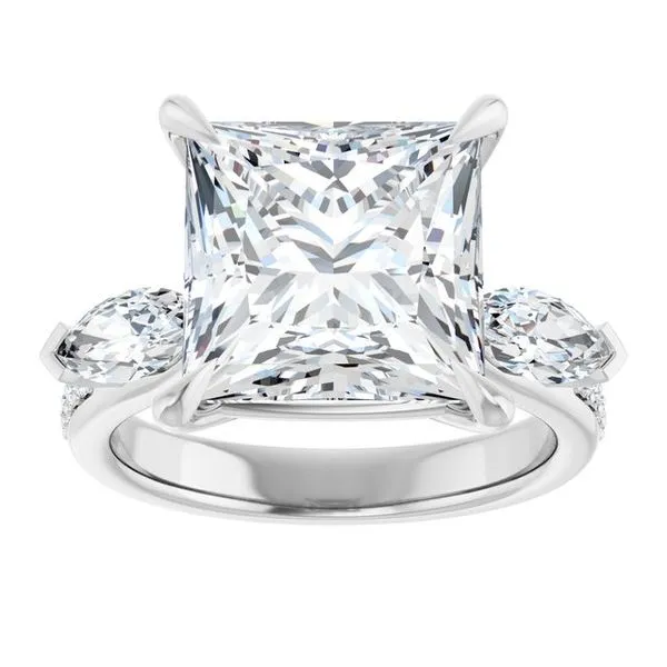 Claw-Prong Three-Stone Engagement Ring Image 3 The Jewelry Source El Segundo, CA