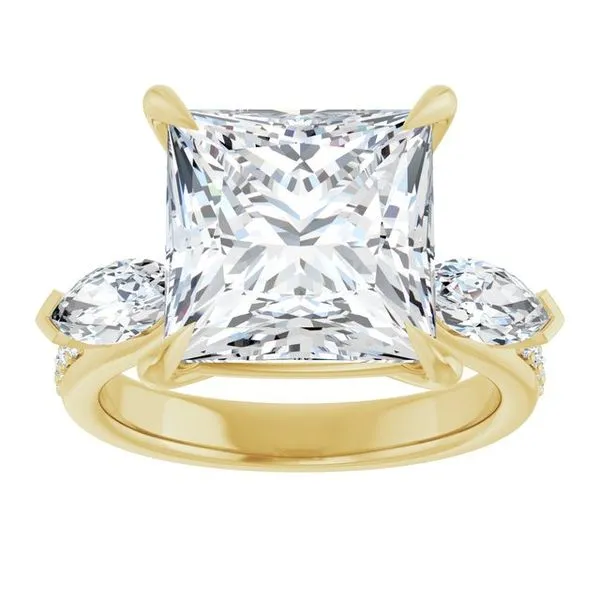 Claw-Prong Three-Stone Engagement Ring Image 3 J. West Jewelers Round Rock, TX