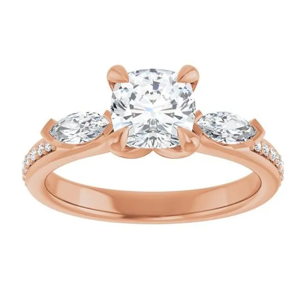 Claw-Prong Three-Stone Engagement Ring Image 3 J. West Jewelers Round Rock, TX