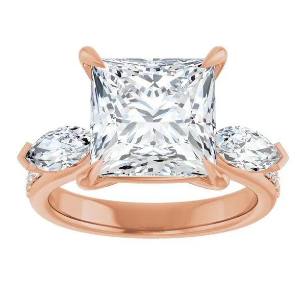 Claw-Prong Three-Stone Engagement Ring Image 3 Stuart Benjamin & Co. Jewelry Designs San Diego, CA