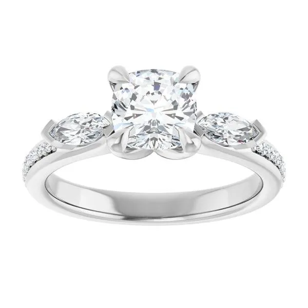 Claw-Prong Three-Stone Engagement Ring Image 3 Jimmy Smith Jewelers Decatur, AL