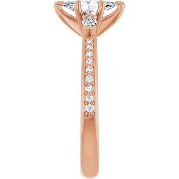 Claw-Prong Three-Stone Engagement Ring Image 4 Stuart Benjamin & Co. Jewelry Designs San Diego, CA
