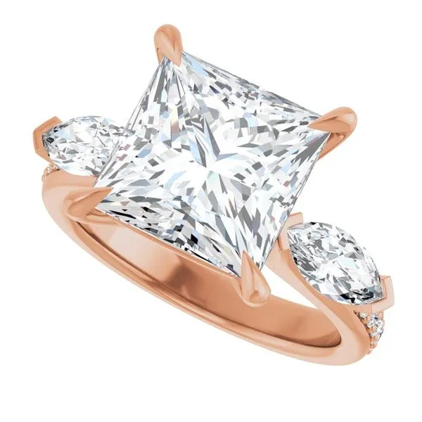 Claw-Prong Three-Stone Engagement Ring Image 5 The Jewelry Source El Segundo, CA