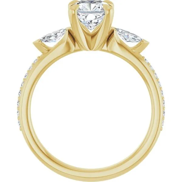 Claw-Prong Three-Stone Engagement Ring Image 2 Don's Jewelry & Design Washington, IA