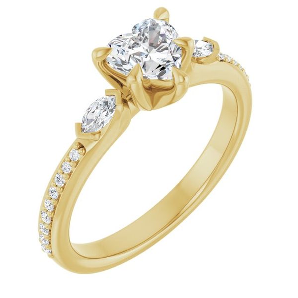 Claw-Prong Three-Stone Engagement Ring