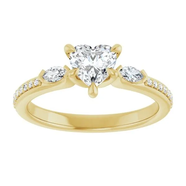 Claw-Prong Three-Stone Engagement Ring Image 3 J. West Jewelers Round Rock, TX