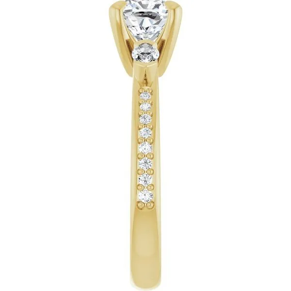 Claw-Prong Three-Stone Engagement Ring Image 4 Stuart Benjamin & Co. Jewelry Designs San Diego, CA