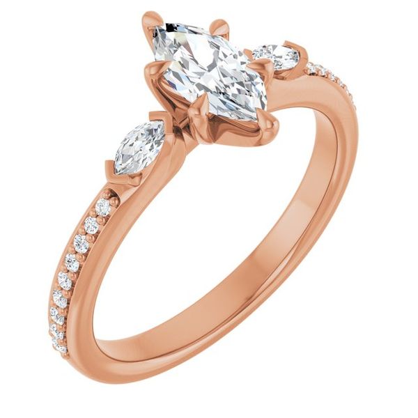 Claw-Prong Three-Stone Engagement Ring