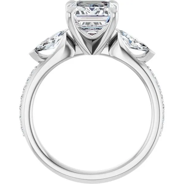 Claw-Prong Three-Stone Engagement Ring Image 2 Futer Bros Jewelers York, PA