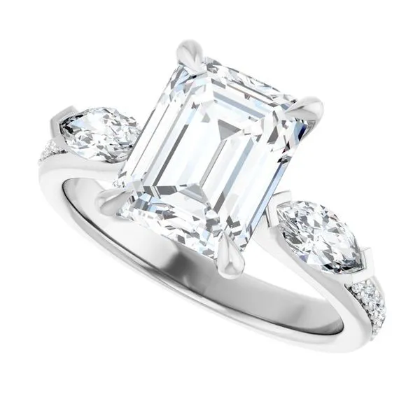 Claw-Prong Three-Stone Engagement Ring Image 5 Vulcan's Forge LLC KANSAS CITY, MO