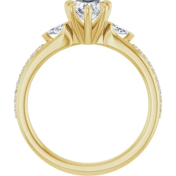 Claw-Prong Three-Stone Engagement Ring Image 2 Don's Jewelry & Design Washington, IA