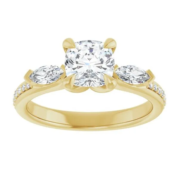 Claw-Prong Three-Stone Engagement Ring Image 3 JF Jones Jewelers Rochester, NY