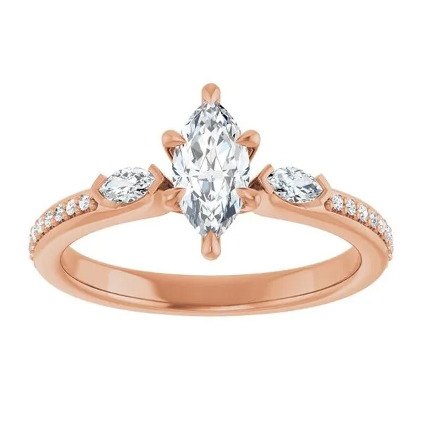 Claw-Prong Three-Stone Engagement Ring Image 3 Hudson Valley Goldsmith New Paltz, NY