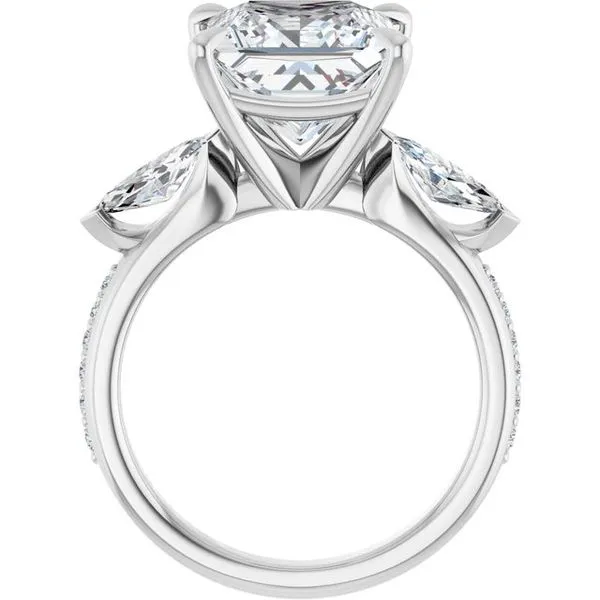 Claw-Prong Three-Stone Engagement Ring Image 2 Raleigh Diamond Fine Jewelry Raleigh, NC