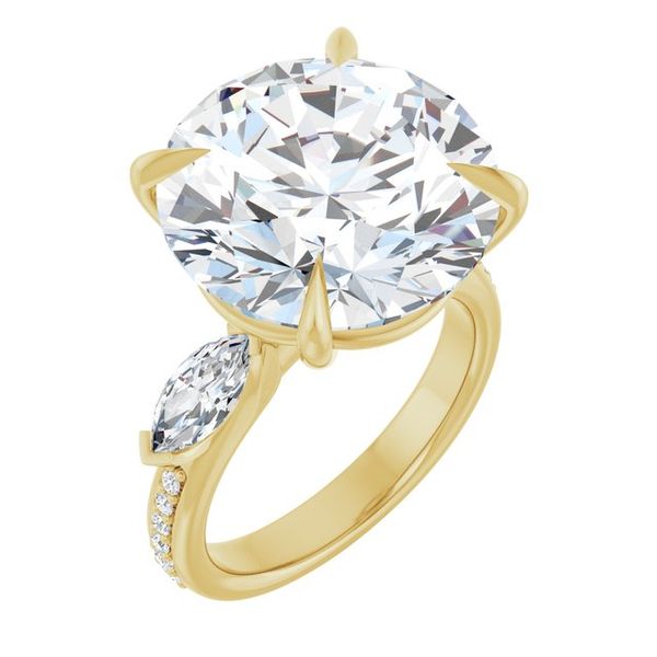 Claw-Prong Three-Stone Engagement Ring