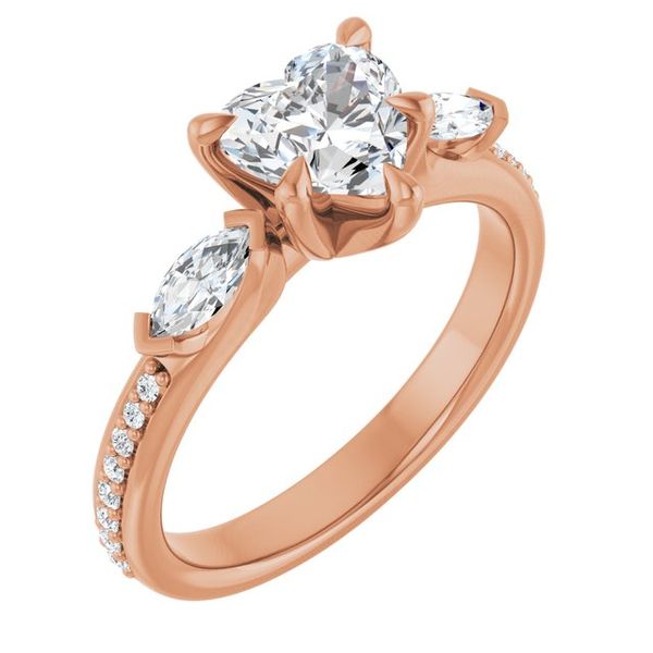 Claw-Prong Three-Stone Engagement Ring