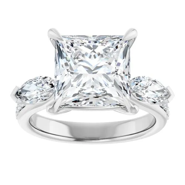 Claw-Prong Three-Stone Engagement Ring Image 3 House of Silva Wooster, OH