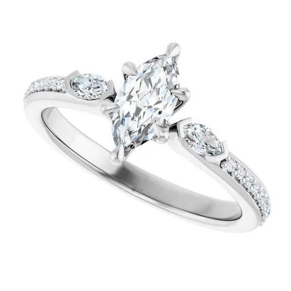 Claw-Prong Three-Stone Engagement Ring Image 5 Vulcan's Forge LLC KANSAS CITY, MO