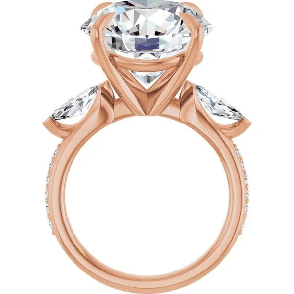 Claw-Prong Three-Stone Engagement Ring Image 2 J. West Jewelers Round Rock, TX