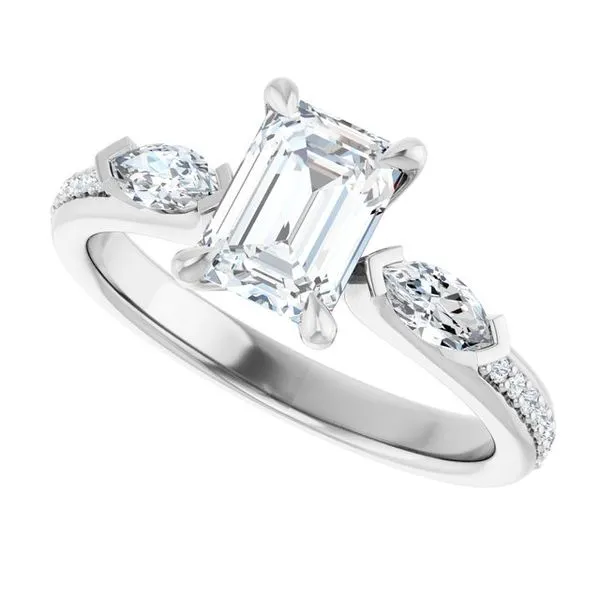 Claw-Prong Three-Stone Engagement Ring Image 5 Vulcan's Forge LLC KANSAS CITY, MO