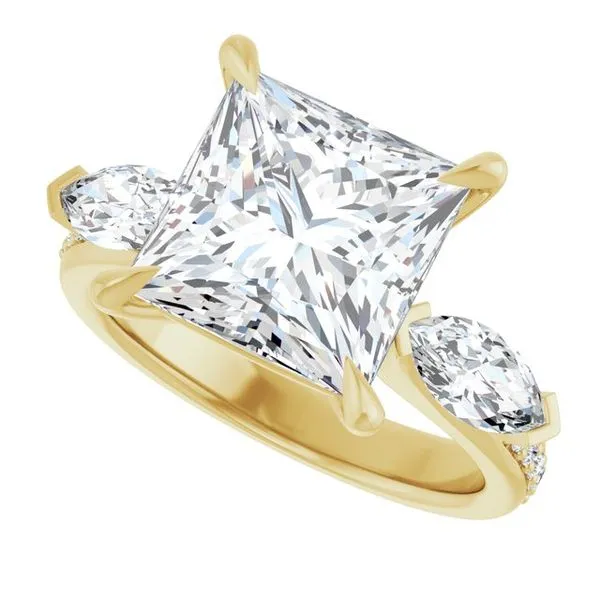 Claw-Prong Three-Stone Engagement Ring Image 5 Northwood Jewelers Northwood, OH
