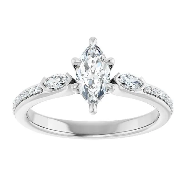 Claw-Prong Three-Stone Engagement Ring Image 3 House of Silva Wooster, OH