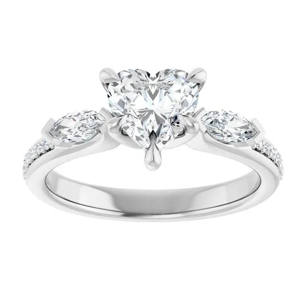 Claw-Prong Three-Stone Engagement Ring Image 3 Raleigh Diamond Fine Jewelry Raleigh, NC