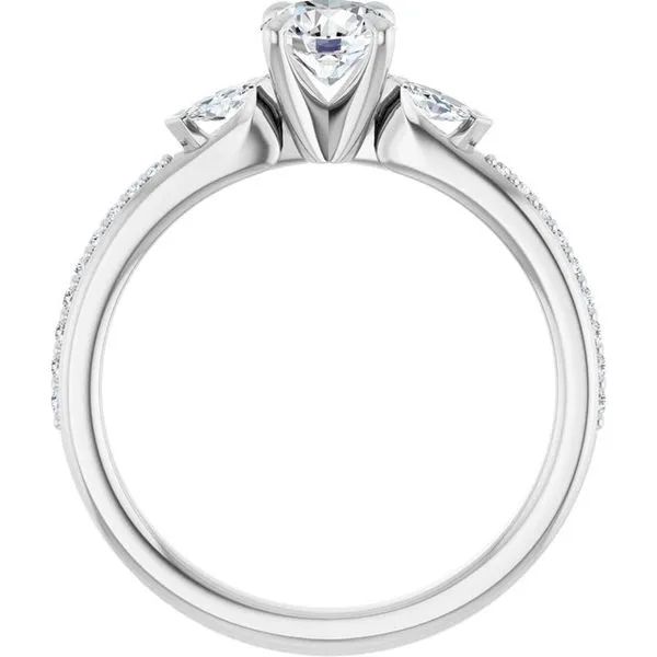 Claw-Prong Three-Stone Engagement Ring Image 2 JF Jones Jewelers Rochester, NY