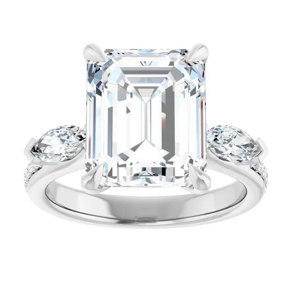 Claw-Prong Three-Stone Engagement Ring Image 3 J. West Jewelers Round Rock, TX
