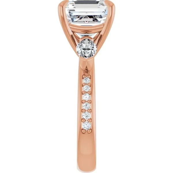 Claw-Prong Three-Stone Engagement Ring Image 4 Hudson Valley Goldsmith New Paltz, NY