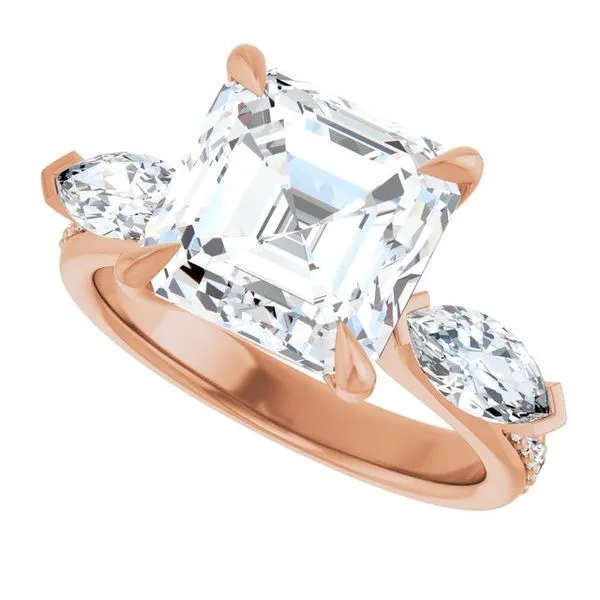 Claw-Prong Three-Stone Engagement Ring Image 5 Hudson Valley Goldsmith New Paltz, NY