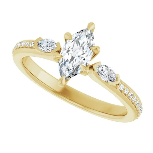 Claw-Prong Three-Stone Engagement Ring Image 5 Shipley's Fine Jewelry Hampstead, MD