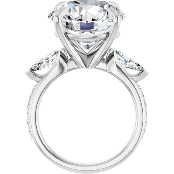 Claw-Prong Three-Stone Engagement Ring Image 2 Arezzo Jewelers Elmwood Park, IL